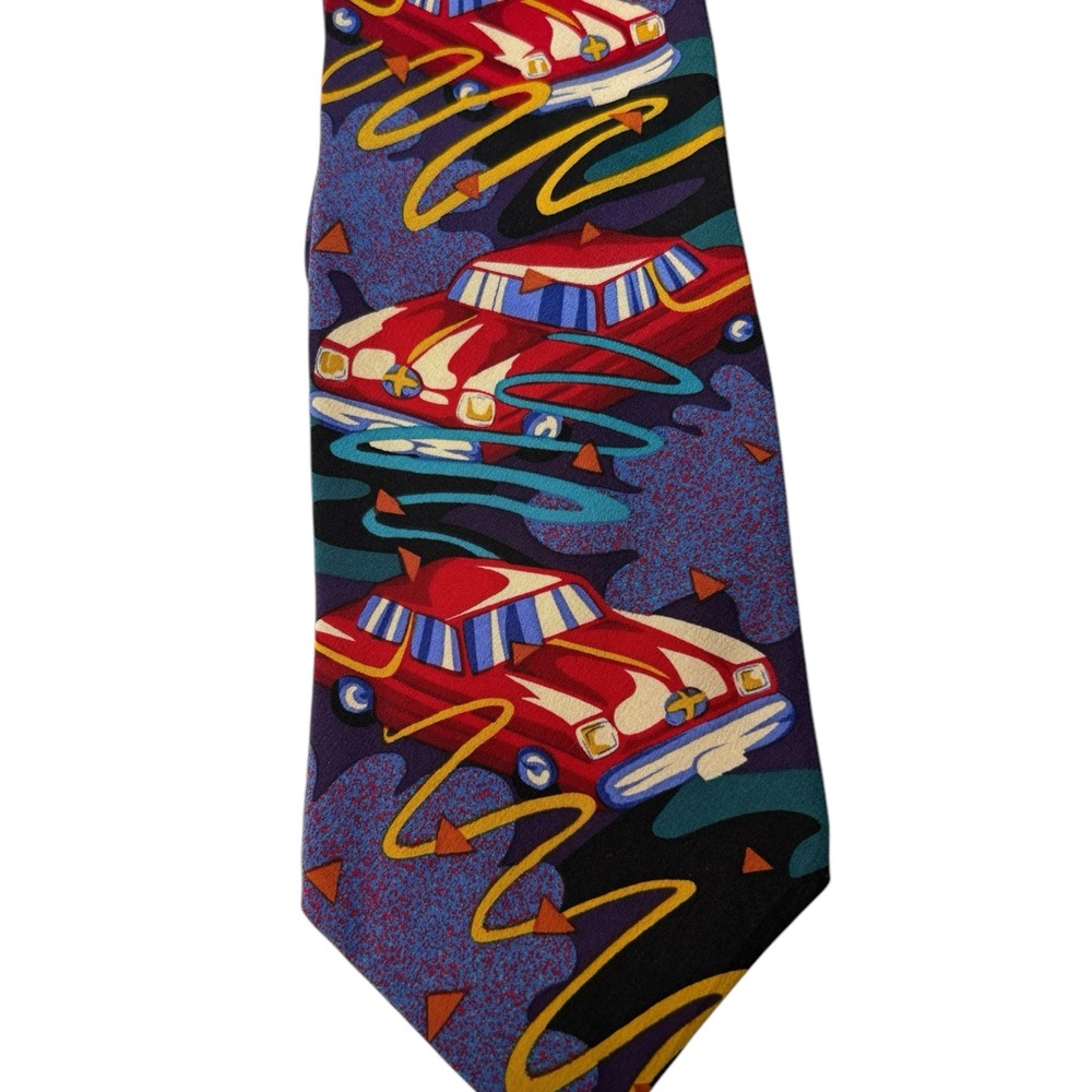 The Beatles Colorful Vintage Drive My Car Silk Tie Made In Italy Tie